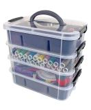 Stackable Storage Container with 2 Trays - Gray | Craft Storage & Bead Organizer Box - Buy Online on GoSupps.com