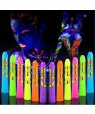 12 Pcs Glow in The Dark Face Body Paint, UV Black Light Glow Makeup Kit for Kids Adult, Non-Toxic Fluorescent Face Paints Crayons for Birthday Party Halloween Masquerade Makeup - Buy Online on GoSupps.com