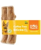 Natural Dog Treats - Coffee Wood Chewing Bones for Dogs & Puppies | Caustab & Kachtiele Toys (2 Pack) - Buy Online on GoSupps.com