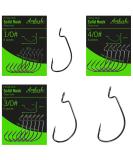 High-Quality Solid Offset Fishing Hooks | Size 1-15# | Ultra Sharp Carbon Steel | Perfect for Cheburashka & Dropshot Rig | 18-Piece Set for Predatory Fish like Perch & Pike - Buy Online on GoSupps.com