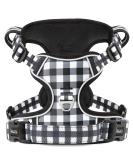 Heele Dog Crockery & No-Pull Harness | Medium-Sized Reflective Dog Gear - Soft Adjustable Padded Handle - Black & White Checkered - Buy Online on GoSupps.com