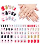 72-Piece Self-Adhesive Artificial Nails Set for Kids | Cute Fingernails for Girls | Perfect for Little Hands | Love & Cake Themes - Buy Online on GoSupps.com