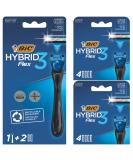 BIC Hybrid 3 Flex Men's Shaver Bundle | 90% Recycled Handle, 10 Triple-Blade Refills - Buy Online on GoSupps.com