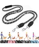 Eyien 3m Dog Leash for Medium & Large Dogs | 8-in-1 Reflective Double Leash with Adjustable Buckles & Handles - Ideal for Dogs Below 100kg - Durable Thickened Freehand Linen in Dark Gray - Buy Online on GoSupps.com