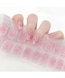 Pink Semi Cured Gel Nails Strips 22 Stickers Nail Wraps Soft Self-Adhesive Gel Nail Stickers Salon-Quality Glitter Gel Nail Strips Manicure Require UV/LED Lamp (113-Pink Glitter) - Buy Online on GoSupps.com