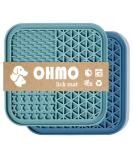 Buy Ohmo Lick Mat for Dogs & Cats - 2-Pack Leak Mat for Pet Anxiety Relief & Slow Feeding - Food-Grade Silicone in Dark Blue & Light Blue - Buy Online on GoSupps.com