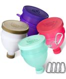 Hydra Cup [4 PACK] - Protein Powder Funnel with Supplement Storage & Dispenser (Purple/Pink/White/Gold/Green) - Buy Online on GoSupps.com