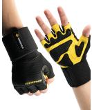 Manueklear Training Gloves for Men & Women - Strength Sports CrossFit Bodybuilding Cycling - Yellow - Buy Online on GoSupps.com