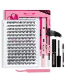 PRO DIY Eyelash Extension Kit - 280 PCs Individual Eyelashes Binding & Seal Applicator & Brush for Beginners | 9-16 MIX 30D-D - Buy Online on GoSupps.com
