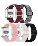 5 Pack Elastic Nylon Bands for Fitbit Versa Smart Watch - Adjustable Breathable Sport Wristband for Men and Women - Buy Online on GoSupps.com