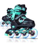 Adjustable Inline Skates for Kids Boys and Girls | Full Light Up Wheels | Indoor Outdoor Roller Blades for Children Youth Teens Beginners | Green - Medium - Buy Online on GoSupps.com