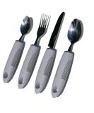 4-Piece Easy Grip Cutlery Set for Elderly, Disabled, and Those with Arthritis, Parkinson's, Tremors - Wide Handles Eating Aid - Buy Online on GoSupps.com