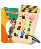 Montessori Busy Board - Montessori toys from 1 year wooden toys with 8 switches 15 LED lights Activity Board motoric toys educational toys for babies toddlers young girls from 1 2 3 4 years - Buy Online on GoSupps.com