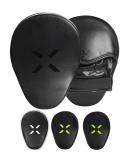 FightX Punching Mitts for Boxing Leather Curved Punch Mitts - Men & Women MMA Training Equipment - Muay Thai Sparring Training Mitts - Hitting Pads in Multiple Colors - Full Black - Buy Online on GoSupps.com