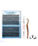 GEMERRY Cluster Eyelash Extensions Kit 240Pcs C Curl 15-20mm with Lash Bond, Seal & Applicator | DIY Individual Eyelash Kit for Personal Use - Buy Online on GoSupps.com