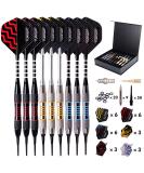 Darts Plastic Tip - Professional Soft Tip Darts Set for Electronic Dartboard 9 Pcs 18 Grams with 50 Extra Tips 9 Shafts 27 Flights Tool Kit Flight Protectors and Gift Darts Case Tungsten - Buy Online on GoSupps.com