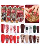 96 Piece Christmas Coffin False Nails | Ebanku Acrylic Press-On Nail Kits with Glue Tabs & Holiday Designs - Buy Online on GoSupps.com