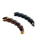 2 Pack Banana Hair Clips - Black & Brown Twisted Hair Combs for Women - Stylish Fish Grip Accessories - Buy Online on GoSupps.com