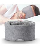 100% Handmade Cotton Sleep Mask - Adjustable Blackout Eye Mask for Side Sleepers | Soft Cooling Covers for Men & Women | Perfect for All Head Sizes - Gray - Buy Online on GoSupps.com