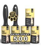 Tydi Pet Lint Rollers - 500 Sheets of Lint Roller Refills & 2 Handles - 100 Sheets per Sticky Clothes Roller - Lint Rollers for Pet Hair - Reusable Lint Roller for Clothes - Fluff Remover for Clothes 2 Handles + 500 Sheets - Buy Online on GoSupps.com