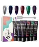 Wenida Cat Eye Glitter Nail Extension Gel Kit - 6 Colors Nail Builder Gel Set for DIY Manicure Art - 0.53 Ounce (Pack of 6) - Buy Online on GoSupps.com