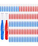 Vetory 100 Interdental Brushes - Effective Tooth Cleaning Tool for Dental Hygiene | Floss Picks for Interdental Spaces (Red & Blue) - Buy Online on GoSupps.com