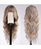Emmor Ombre Ash Blonde Wigs with Ponytail | Curly Synthetic Women s Heat-Resistant Wig for Everyday Use - Buy Online on GoSupps.com
