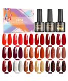 SHOWNAIL 21Pcs Sparkle Red Gel Nail Polish Set - Soak Off, Base Glossy Matte Top Coat, Classic Red Colour - Nail Art Starter Kit 8ml - Buy Online on GoSupps.com