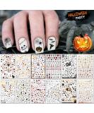 TailaiMei 1500 Pcs Halloween Nail Decals Stickers  12 Sheets Self-Adhesive DIY Nail Art Tips Stencil for Halloween Party  Include Pumpkin/Bat/Ghost/Witch etc - Buy Online on GoSupps.com