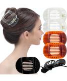 RC Roche 6-Piece Large Teeth Hair Clips for Thick Hair - Transparent Brown Black - Ideal for Women & Girls - Slip-Free & Stylish Hair Accessories - Buy Online on GoSupps.com