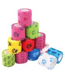 12 pieces of self -adhering bandage dog vet wrap pet self -adhesive bandage pet cohesive bandages elastic pet vet wrap itself the associations for cat dog wrist ankle brains 5cm x4.5 m - Buy Online on GoSupps.com