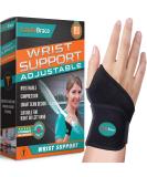 ComfyBrace-Premium Lined Wrist support. /Wrist Strap/Carpal Tunnel Wrist Brace/Arthritis Hand Support -Fits Both Hands-Adjustable Fitted - Buy Online on GoSupps.com