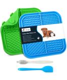 PET Seeker Licky Mats for Dogs with Strong Suction Cups Lick mat for dogs includes Spatula & Brush Specially Designed for Easy Cleaning Premium Dog Food Mat Pack of 2 (Green Blue) - Buy Online on GoSupps.com