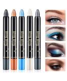 Glitter Eyeshadow Stick Set - 5 Waterproof Shimmer Colors | Long-Lasting & Smooth Cream Eyeshadow Pencil | Eye Makeup Crayon - Buy Online on GoSupps.com