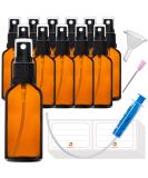 HandsUnity 50ml-12pcs brown glass spray bottle glass spray bottles small brown pharmacist atomizer 50ml-12pcs black cap - Buy Online on GoSupps.com