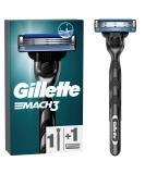 Gillette Mach3 wet razor men razor + 1 razor with triple blade gift for men 1 piece (1 pack) razor + 1 blade - Buy Online on GoSupps.com
