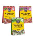 The Spice Sultan World Explorer Kit - 3 Gluten-free Vegan Meal Kits with Recipes: Goan Fish Curry, Moroccan Tagine, Sri Lankan Coconut & Lime Curry - Buy Online on GoSupps.com
