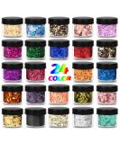 Gold Foil Flakes, 24 Color, Metallic Foil Flakes, Gilding Flakes, Gold Leaf Flakes, Gold Flakes for Resin, Nails, Painting, Crafts - Buy Online on GoSupps.com