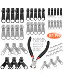 85-part zippering repair set zipper slider replacement metal parenting brackets zipper-fixer parts zipper pliers for repair jeans coats jacket zipper - Buy Online on GoSupps.com