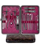 18Pcs Stainless Steel Manicure Set Professional Pedicure Care Kit for Women - Travel/Home Nail Clippers & Tools (Fuchsia) - Buy Online on GoSupps.com