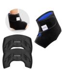 Navaris Ankle Gel Compress - Reusable Cold Warm Cooling Pads (2 Pack) for Foot Relief - Thermopad Cuff for Right & Left Ankle Pain Relief - Buy Online on GoSupps.com