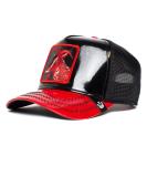 Goorin Bros. The Farm Unisex High Shine Faux Leather Snapback Trucker Hat in Black - Goaty McGoatface - Buy Online on GoSupps.com