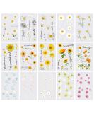 Oottati 15 Sheets Temporary Tattoo Stickers For Women Yellow White Daisy Flower Words Suit for Wrist Hand Neck - Buy Online on GoSupps.com