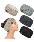 Winter Cable Knit Headbands 4 Pcs - Ear Warmer Thermal Twist Headbands for Women - Perfect for Outdoor Sports and Parties - Black/Deep Grey/Light Gray/Beige - Great Gift Idea - Buy Online on GoSupps.com