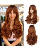 Faelbaty Long Curls Orange Pony Wig - Ombre Brown to Orange for Women | Natural Curly Wig for Party & Cosplay - Buy Online on GoSupps.com