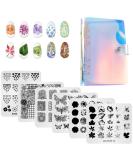 Alexnailart 6-Piece Nail Stamping Plates Set with Multi-Patterns Image Templates for Manicure - Includes Storage Bag (Set6) - Buy Online on GoSupps.com