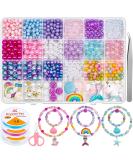 Cludoo Mermaid Charm DIY Bead Kit - 773Pcs Unicorn Bracelet Making Set for Kids Girls with Pearl Starfish Shell - Ocean Pearl Beads for Jewelry Making - Buy Online on GoSupps.com