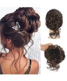 Light Brown Claw Clip Messy Bun Hairpiece | Wavy Curly Chignon Updo | Synthetic Hair Ponytail for Women - Buy Online on GoSupps.com