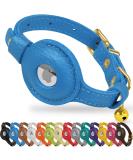Oopsdoggy Leather Airtag Cat Collar with Bells - Durable GPS Pet Collar for Cats & Small Dogs in Blue - Buy Online on GoSupps.com