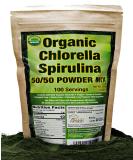 USDA Certified Organic Chlorella Spirulina Powder from Taiwan - 100 Servings (7.05oz) - Buy Online on GoSupps.com